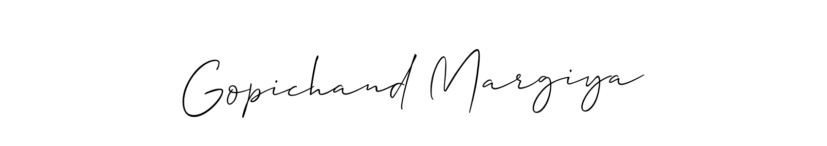 You should practise on your own different ways (Allison_Script) to write your name (Gopichand Margiya) in signature. don't let someone else do it for you. Gopichand Margiya signature style 2 images and pictures png