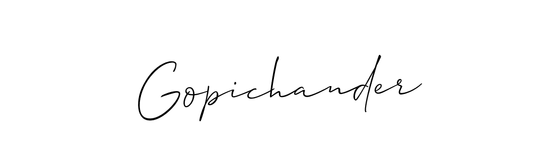 The best way (Allison_Script) to make a short signature is to pick only two or three words in your name. The name Gopichander include a total of six letters. For converting this name. Gopichander signature style 2 images and pictures png