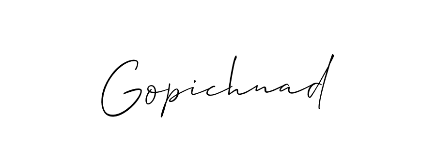 Use a signature maker to create a handwritten signature online. With this signature software, you can design (Allison_Script) your own signature for name Gopichnad. Gopichnad signature style 2 images and pictures png