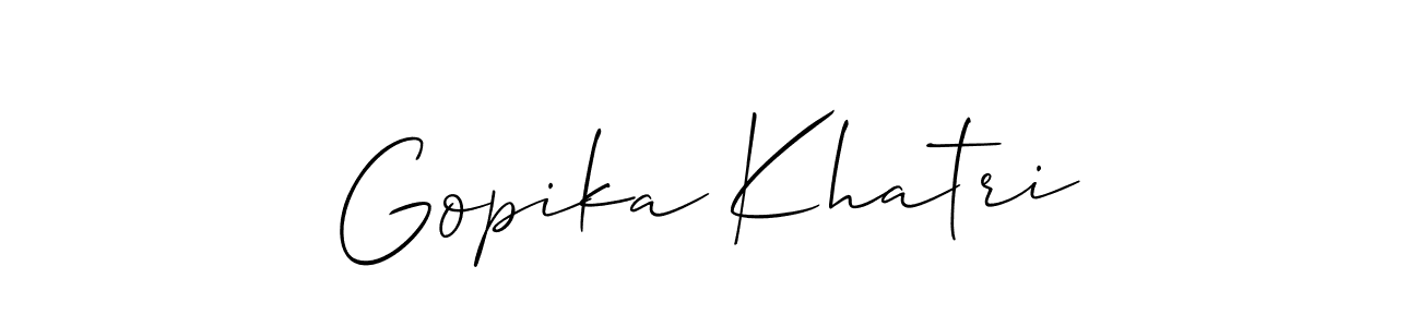 Also we have Gopika Khatri name is the best signature style. Create professional handwritten signature collection using Allison_Script autograph style. Gopika Khatri signature style 2 images and pictures png