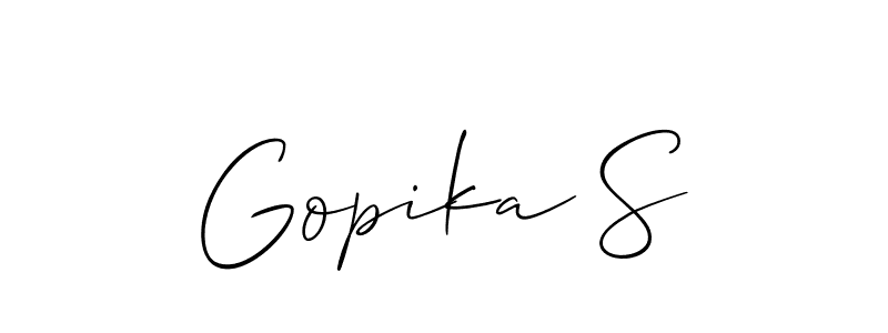 You can use this online signature creator to create a handwritten signature for the name Gopika S. This is the best online autograph maker. Gopika S signature style 2 images and pictures png