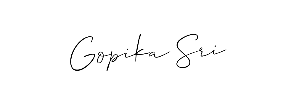 It looks lik you need a new signature style for name Gopika Sri. Design unique handwritten (Allison_Script) signature with our free signature maker in just a few clicks. Gopika Sri signature style 2 images and pictures png