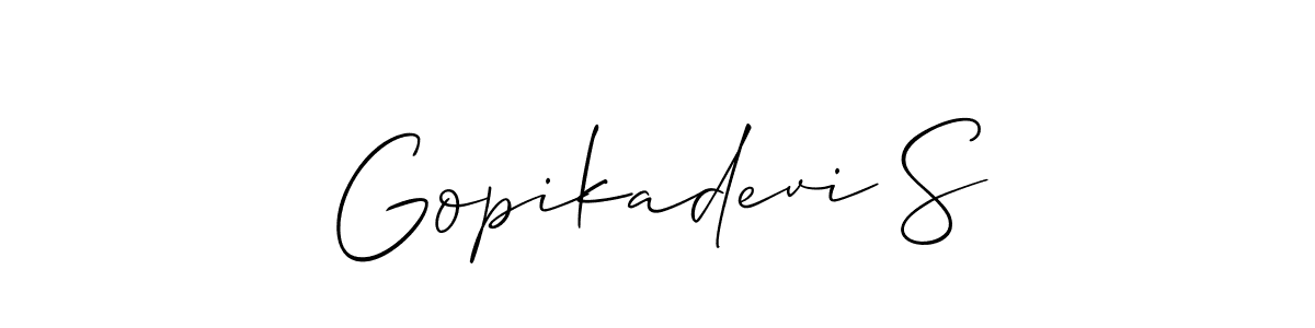 You can use this online signature creator to create a handwritten signature for the name Gopikadevi S. This is the best online autograph maker. Gopikadevi S signature style 2 images and pictures png