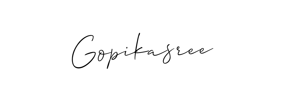 You can use this online signature creator to create a handwritten signature for the name Gopikasree. This is the best online autograph maker. Gopikasree signature style 2 images and pictures png