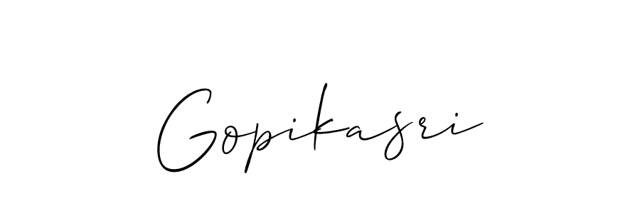 How to Draw Gopikasri signature style? Allison_Script is a latest design signature styles for name Gopikasri. Gopikasri signature style 2 images and pictures png