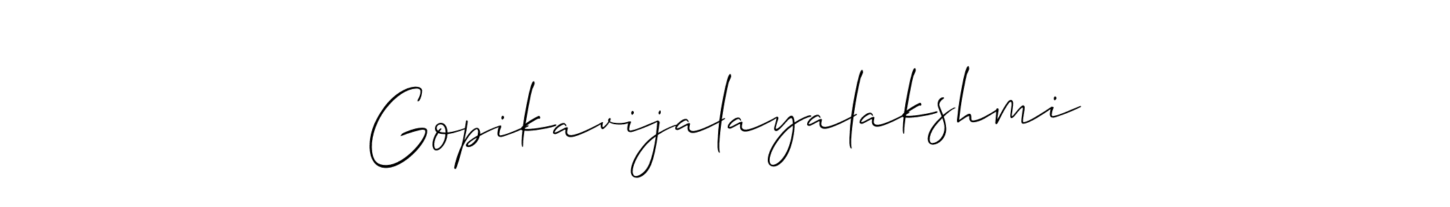 You can use this online signature creator to create a handwritten signature for the name Gopikavijalayalakshmi. This is the best online autograph maker. Gopikavijalayalakshmi signature style 2 images and pictures png