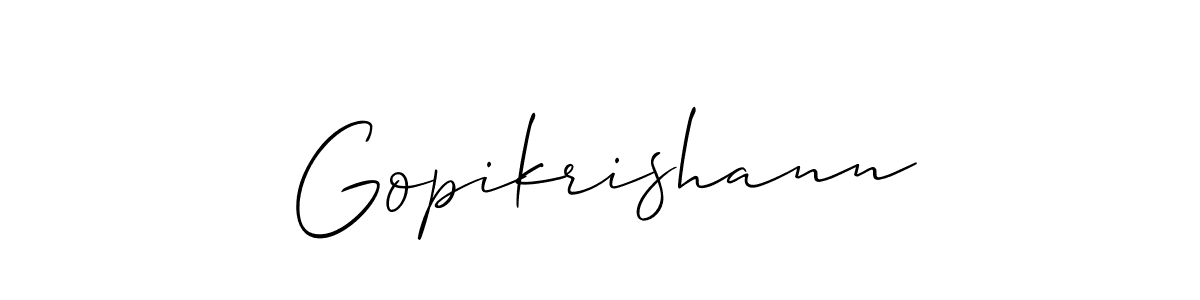 Make a short Gopikrishann signature style. Manage your documents anywhere anytime using Allison_Script. Create and add eSignatures, submit forms, share and send files easily. Gopikrishann signature style 2 images and pictures png