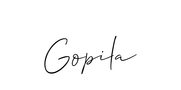 if you are searching for the best signature style for your name Gopila. so please give up your signature search. here we have designed multiple signature styles  using Allison_Script. Gopila signature style 2 images and pictures png