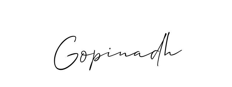 Allison_Script is a professional signature style that is perfect for those who want to add a touch of class to their signature. It is also a great choice for those who want to make their signature more unique. Get Gopinadh name to fancy signature for free. Gopinadh signature style 2 images and pictures png
