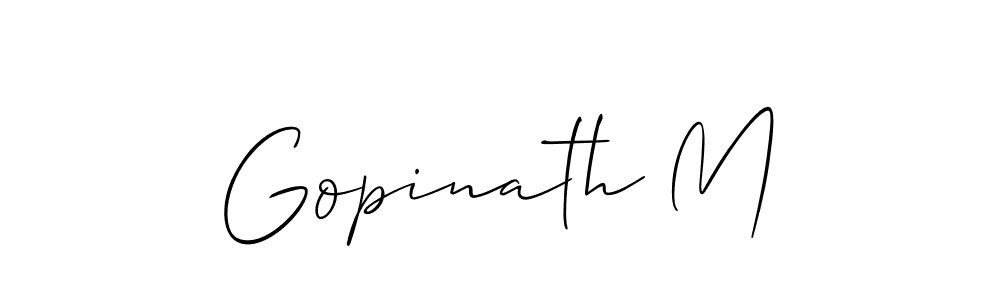 Make a beautiful signature design for name Gopinath M. With this signature (Allison_Script) style, you can create a handwritten signature for free. Gopinath M signature style 2 images and pictures png