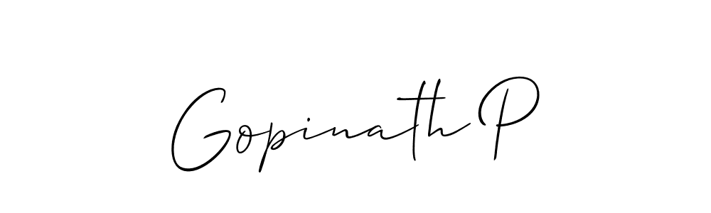 How to make Gopinath P name signature. Use Allison_Script style for creating short signs online. This is the latest handwritten sign. Gopinath P signature style 2 images and pictures png