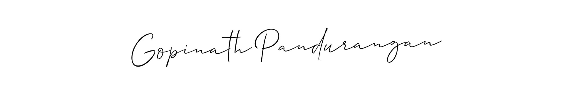 How to make Gopinath Pandurangan name signature. Use Allison_Script style for creating short signs online. This is the latest handwritten sign. Gopinath Pandurangan signature style 2 images and pictures png