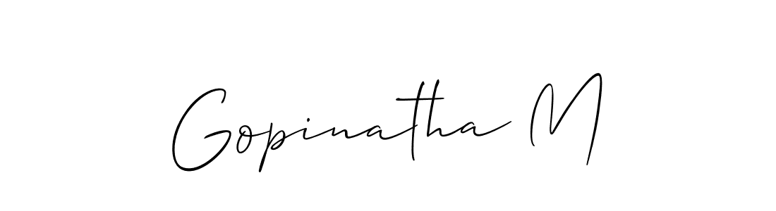 Make a beautiful signature design for name Gopinatha M. With this signature (Allison_Script) style, you can create a handwritten signature for free. Gopinatha M signature style 2 images and pictures png