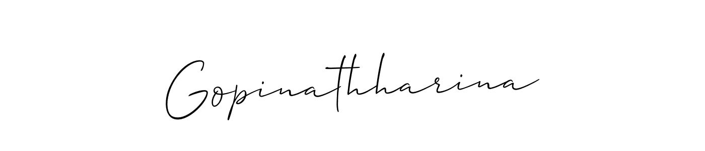 Also we have Gopinathharina name is the best signature style. Create professional handwritten signature collection using Allison_Script autograph style. Gopinathharina signature style 2 images and pictures png