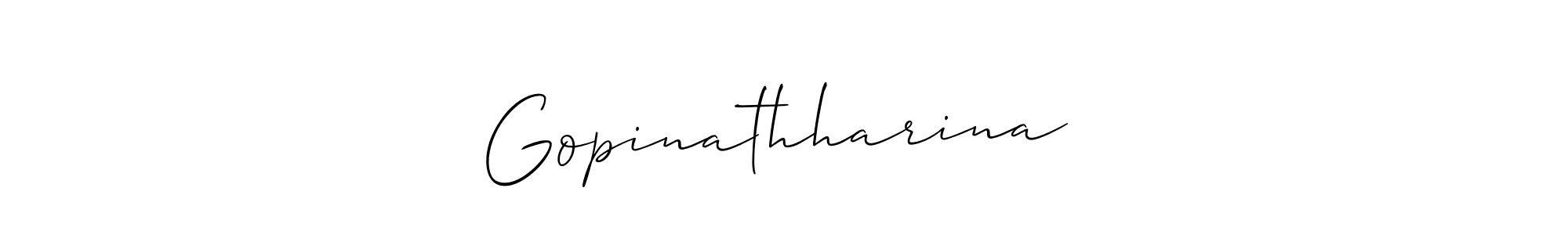 It looks lik you need a new signature style for name Gopinathharina❤️. Design unique handwritten (Allison_Script) signature with our free signature maker in just a few clicks. Gopinathharina❤️ signature style 2 images and pictures png