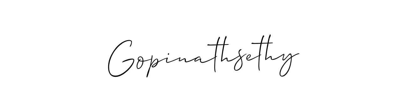 Design your own signature with our free online signature maker. With this signature software, you can create a handwritten (Allison_Script) signature for name Gopinathsethy. Gopinathsethy signature style 2 images and pictures png