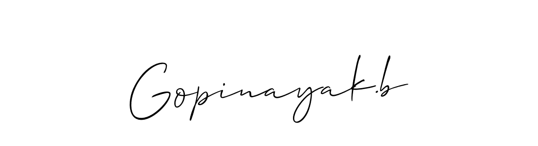 The best way (Allison_Script) to make a short signature is to pick only two or three words in your name. The name Gopinayak.b include a total of six letters. For converting this name. Gopinayak.b signature style 2 images and pictures png