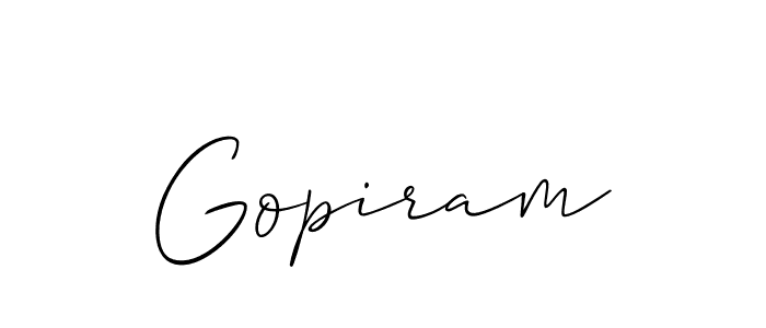 How to make Gopiram signature? Allison_Script is a professional autograph style. Create handwritten signature for Gopiram name. Gopiram signature style 2 images and pictures png