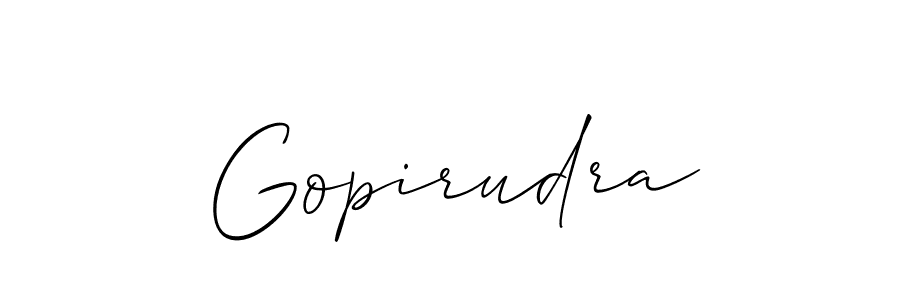 Design your own signature with our free online signature maker. With this signature software, you can create a handwritten (Allison_Script) signature for name Gopirudra. Gopirudra signature style 2 images and pictures png