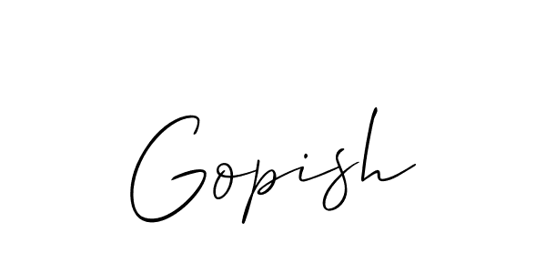 Make a short Gopish signature style. Manage your documents anywhere anytime using Allison_Script. Create and add eSignatures, submit forms, share and send files easily. Gopish signature style 2 images and pictures png