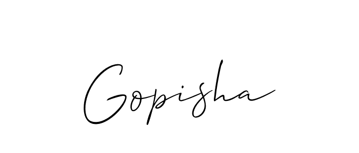 Create a beautiful signature design for name Gopisha. With this signature (Allison_Script) fonts, you can make a handwritten signature for free. Gopisha signature style 2 images and pictures png