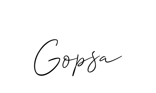 How to make Gopsa name signature. Use Allison_Script style for creating short signs online. This is the latest handwritten sign. Gopsa signature style 2 images and pictures png