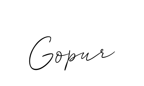 How to make Gopur signature? Allison_Script is a professional autograph style. Create handwritten signature for Gopur name. Gopur signature style 2 images and pictures png