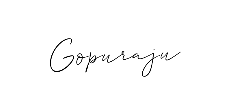 Use a signature maker to create a handwritten signature online. With this signature software, you can design (Allison_Script) your own signature for name Gopuraju. Gopuraju signature style 2 images and pictures png