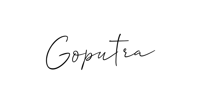 Design your own signature with our free online signature maker. With this signature software, you can create a handwritten (Allison_Script) signature for name Goputra. Goputra signature style 2 images and pictures png