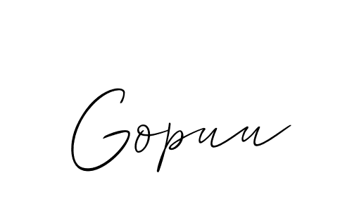 Also You can easily find your signature by using the search form. We will create Gopuu name handwritten signature images for you free of cost using Allison_Script sign style. Gopuu signature style 2 images and pictures png