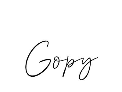 Gopy stylish signature style. Best Handwritten Sign (Allison_Script) for my name. Handwritten Signature Collection Ideas for my name Gopy. Gopy signature style 2 images and pictures png
