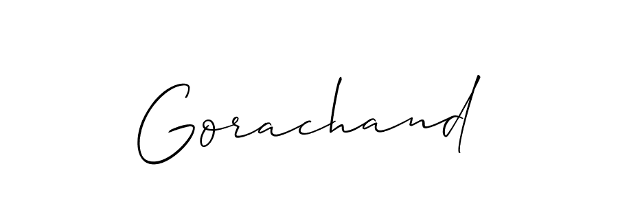 How to Draw Gorachand signature style? Allison_Script is a latest design signature styles for name Gorachand. Gorachand signature style 2 images and pictures png