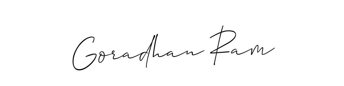 How to make Goradhan Ram name signature. Use Allison_Script style for creating short signs online. This is the latest handwritten sign. Goradhan Ram signature style 2 images and pictures png