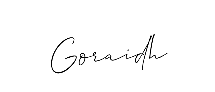 Also we have Goraidh name is the best signature style. Create professional handwritten signature collection using Allison_Script autograph style. Goraidh signature style 2 images and pictures png