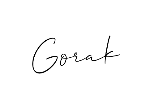 Use a signature maker to create a handwritten signature online. With this signature software, you can design (Allison_Script) your own signature for name Gorak. Gorak signature style 2 images and pictures png