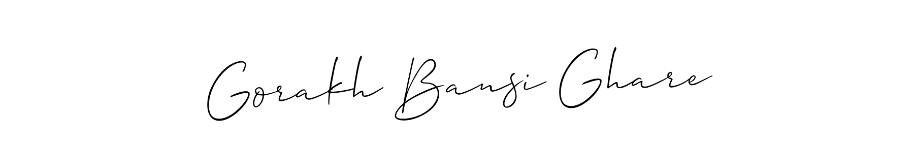 The best way (Allison_Script) to make a short signature is to pick only two or three words in your name. The name Gorakh Bansi Ghare include a total of six letters. For converting this name. Gorakh Bansi Ghare signature style 2 images and pictures png