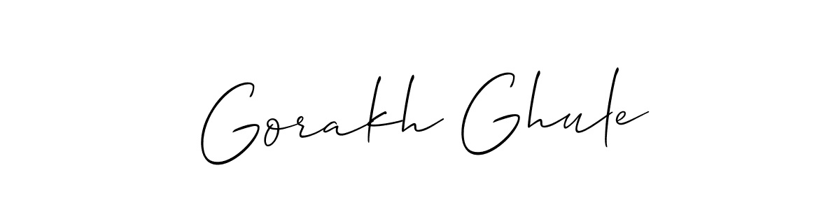 It looks lik you need a new signature style for name Gorakh Ghule. Design unique handwritten (Allison_Script) signature with our free signature maker in just a few clicks. Gorakh Ghule signature style 2 images and pictures png