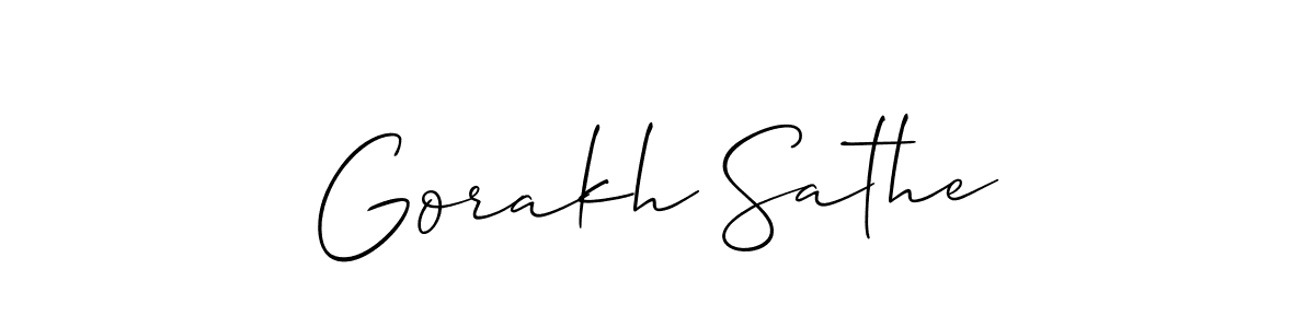 Allison_Script is a professional signature style that is perfect for those who want to add a touch of class to their signature. It is also a great choice for those who want to make their signature more unique. Get Gorakh Sathe name to fancy signature for free. Gorakh Sathe signature style 2 images and pictures png