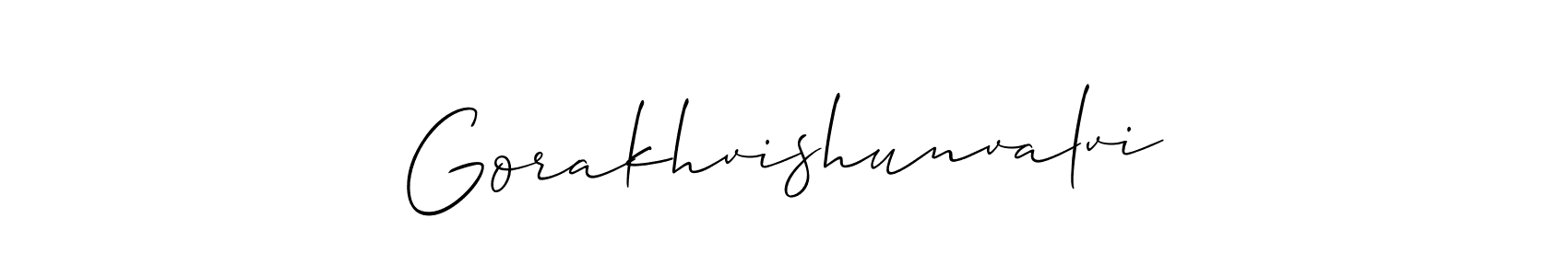 It looks lik you need a new signature style for name Gorakhvishunvalvi. Design unique handwritten (Allison_Script) signature with our free signature maker in just a few clicks. Gorakhvishunvalvi signature style 2 images and pictures png