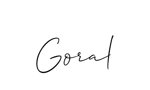 Check out images of Autograph of Goral name. Actor Goral Signature Style. Allison_Script is a professional sign style online. Goral signature style 2 images and pictures png