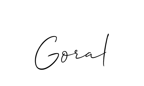 Best and Professional Signature Style for Goral. Allison_Script Best Signature Style Collection. Goral signature style 2 images and pictures png