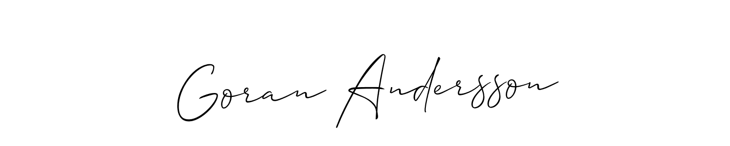 You should practise on your own different ways (Allison_Script) to write your name (Goran Andersson) in signature. don't let someone else do it for you. Goran Andersson signature style 2 images and pictures png