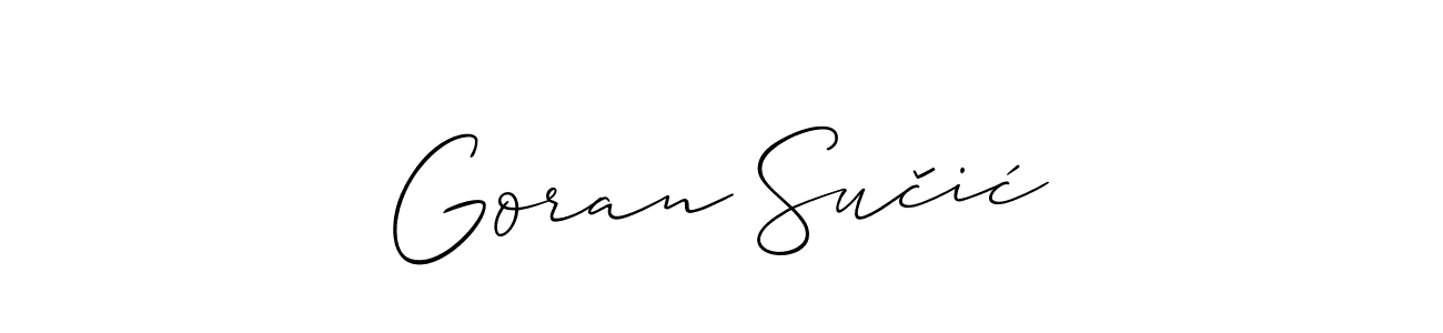 Goran Sučić stylish signature style. Best Handwritten Sign (Allison_Script) for my name. Handwritten Signature Collection Ideas for my name Goran Sučić. Goran Sučić signature style 2 images and pictures png