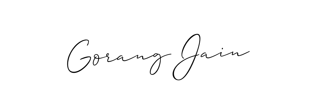 Make a short Gorang Jain signature style. Manage your documents anywhere anytime using Allison_Script. Create and add eSignatures, submit forms, share and send files easily. Gorang Jain signature style 2 images and pictures png