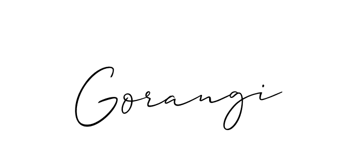 Make a short Gorangi signature style. Manage your documents anywhere anytime using Allison_Script. Create and add eSignatures, submit forms, share and send files easily. Gorangi signature style 2 images and pictures png