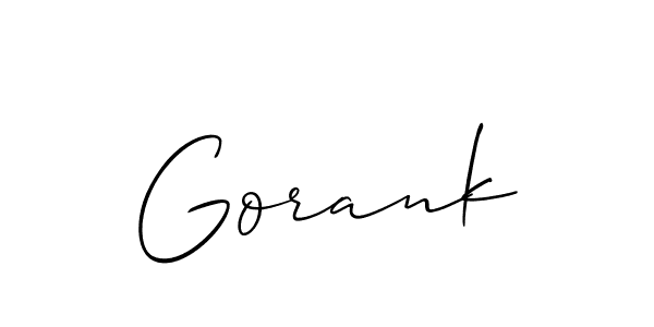 It looks lik you need a new signature style for name Gorank. Design unique handwritten (Allison_Script) signature with our free signature maker in just a few clicks. Gorank signature style 2 images and pictures png