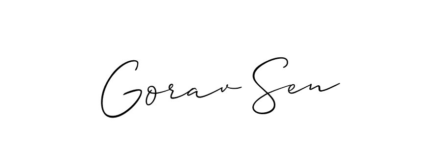 How to make Gorav Sen signature? Allison_Script is a professional autograph style. Create handwritten signature for Gorav Sen name. Gorav Sen signature style 2 images and pictures png