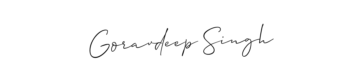 Make a short Goravdeep Singh signature style. Manage your documents anywhere anytime using Allison_Script. Create and add eSignatures, submit forms, share and send files easily. Goravdeep Singh signature style 2 images and pictures png