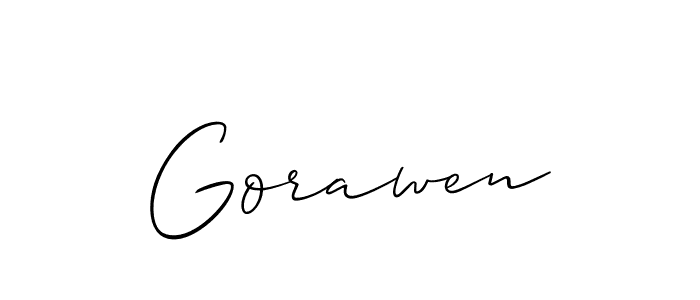 Create a beautiful signature design for name Gorawen. With this signature (Allison_Script) fonts, you can make a handwritten signature for free. Gorawen signature style 2 images and pictures png