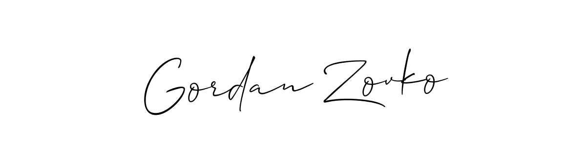 Use a signature maker to create a handwritten signature online. With this signature software, you can design (Allison_Script) your own signature for name Gordan Zovko. Gordan Zovko signature style 2 images and pictures png